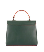 Flap-over top-handle bag in army green