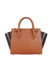 Brown trapezoid handbag